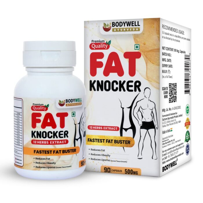 BODYWELL FatKnocker, Ayurvedic Weight Loss Capsule for Male and Female, 90 Capsules, 500mg