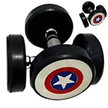 BUDWILL Anti Skid Rubber & Alloy Steel Handle Round Shape Dumbbell Fitness Workout 1 Pair Set (15 Kg x 2 = 30 kg-Black)