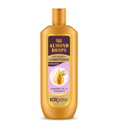 Bajaj Almond Drops Anti Hairfall Conditioner, 175ML, For Dry & Frizzy Hair, With Almond Oil & Vitamin E to Reduce Frizz & Smoothen Hair, Ideal for all Hair Types, 1 Count