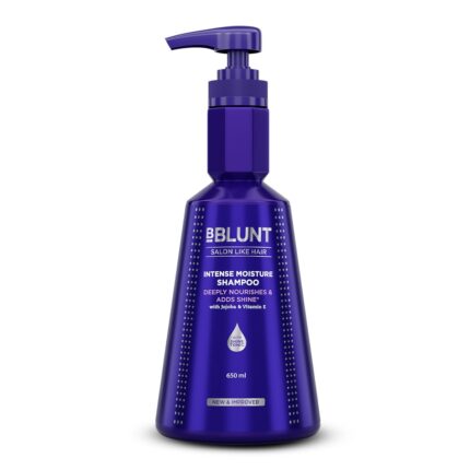 Bblunt Intense Moisture Shampoo with Jojoba and Vitamin E for Dry & Frizzy Hair | Moisturizes & Hydrates | Adds Shine | For Men & Women | 650 ml