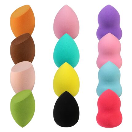 Beautiflame Professional Dry and wet makeup sponge, Foundation Blending Sponges, Flawless for Liquid, Cream, and Powder, Multi-colored Makeup Sponges-12 Pcs Set