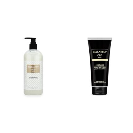 Bella Vita Luxury OUD WHITE Body Wash Refreshing Shower Gel for Deep Cleansing Hydrating Moisturising Softer & Smoother Skin with Aloe Vera 500 ml Intense CEO Man Body Perfume Lotion