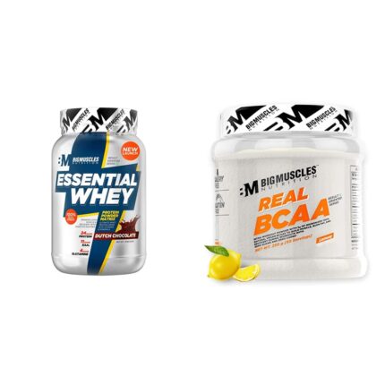 Bigmuscles Nutrition Essential Whey Protein 1Kilogram [Dutch Chocolate] | 24G Protein Per Serving & Real BCAA [50 Servings, Lemony] -100% Micronized Vegan, 5 Grams Of Amino Acids, Pack Of 1