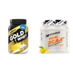 Bigmuscles Nutrition Premium Gold Whey 1Kilogram Whey Protein Isolate Blend|25G Protein Per Serving [Vanilla Crème] & Real BCAA [50 Servings, Lemony] -100% Micronized Vegan, Pack Of 1