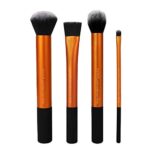 Bio Beauty Herbal Real Techniques By Slam and Nic 4 Pieces Essential Face Makeup Kit Concealer Eyes Shadow Eyeliner Eyebrow and Lip Brush (Orange)