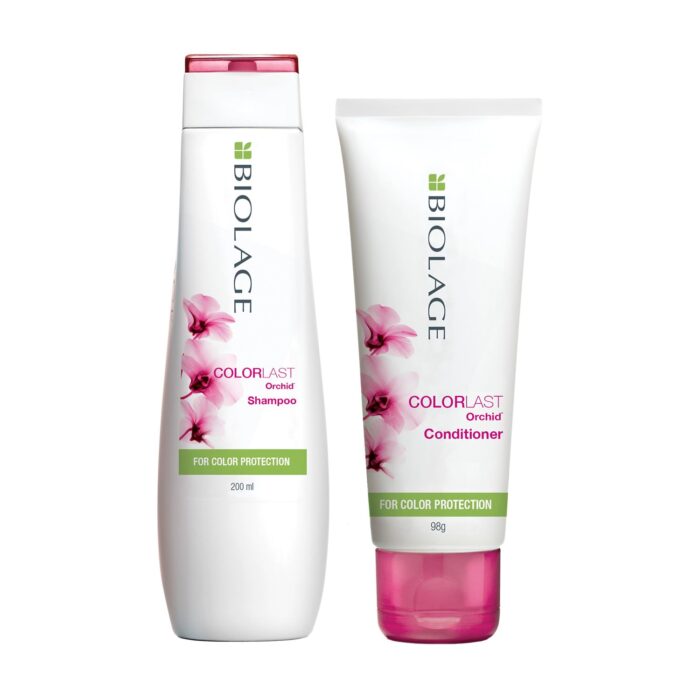Biolage Professional Colorlast Shampoo and Conditioner, Protects Colored Hair & Maintains Vibrancy, Depth & Tone upto 9 Weeks, Anti-fade properties, With Orchids, Vegan & Cruelty-Free, 200ml + 98g