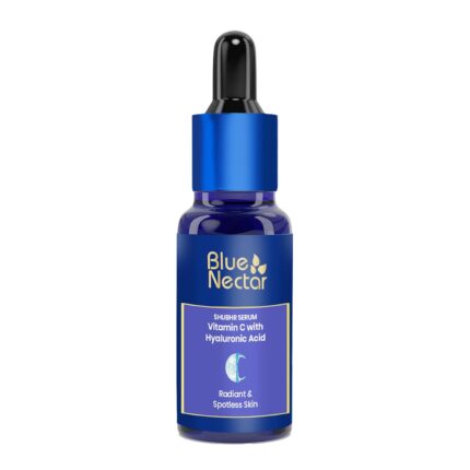 Blue Nectar Plant Based Vitamin C Face Serum for Glowing Skin 100 Natural Hyaluronic Acid Serum Ayurvedic Serum for Women Men (9 Herbs, 30 ml)