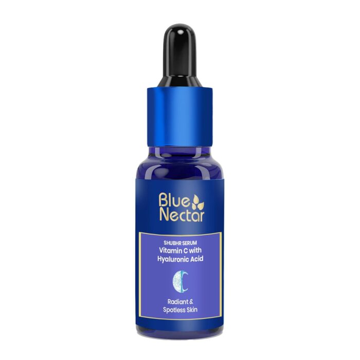 Blue Nectar Plant Based Vitamin C Face Serum for Glowing Skin 100 Natural Hyaluronic Acid Serum Ayurvedic Serum for Women Men (9 Herbs, 30 ml)