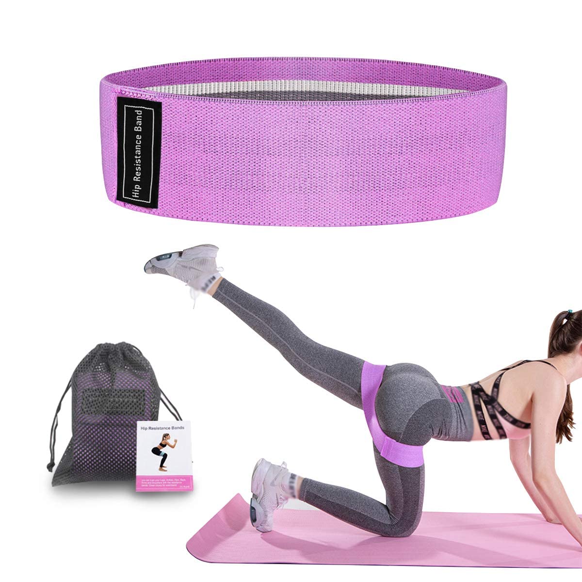 Bolt Hip Resistance Bands Exercise & Stretching,Suitable in Home & Gym Workout for Men & Women Pack of 1 (Purple)