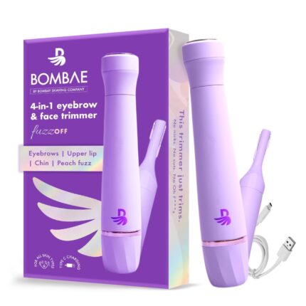 Bombae 4in1 Face & Eyebrow trimmer for women | Facial hair remover for women | Hair removal machine for women | 90 min runtime | C type charging | For eyebrows, upperlips, sideburns, chin, Peach Fuzz | (New Model)