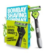 Bombay Shaving Company Sensi Smart 3 Razor | Shaving Razor for Men | Aloe Gel and Argan Oil Lubra Strip | Pivot Head for Smooth Glide