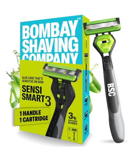 Bombay Shaving Company Sensi Smart 3 Razor | Shaving Razor for Men | Aloe Gel and Argan Oil Lubra Strip | Pivot Head for Smooth Glide