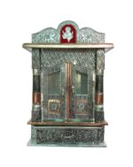 Brilliant Home Designs Wood Aluminium and Copper Oxidized Home Temple (L-12, B-7 inches)