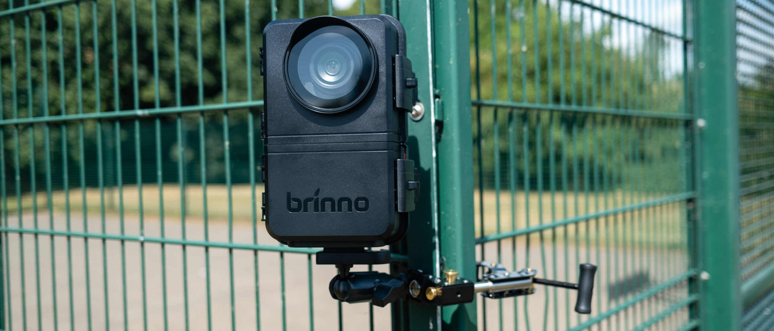 Brinno BCC5000 Time Lapse Bundle attached to a metal fence