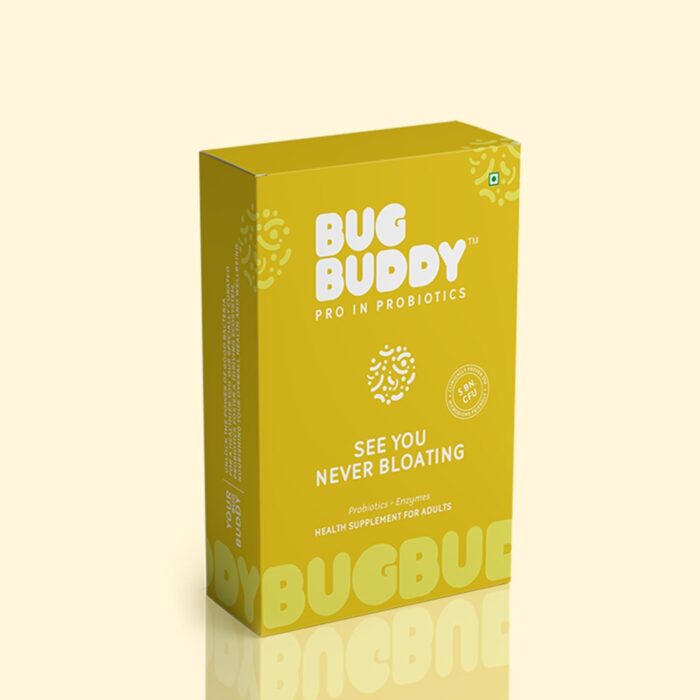 Bug Buddy See You Never Bloating | 5 Billion CFU Probiotics & Digestive Enzymes supplement for Gas, Bloating & Abdominal Discomfort | Feel Lighter in 7 Days | Gut Health & Digestion Support | 15-Day Pack