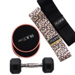 Built Exclusive Athletics - Fabric Resistance Bands Set of 2 Exercise Workout Bands for Women Men Set of Core Sliders Exercise Band Sets for Glutes Legs Core