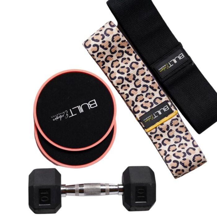 Built Exclusive Athletics - Fabric Resistance Bands Set of 2 Exercise Workout Bands for Women Men Set of Core Sliders Exercise Band Sets for Glutes Legs Core