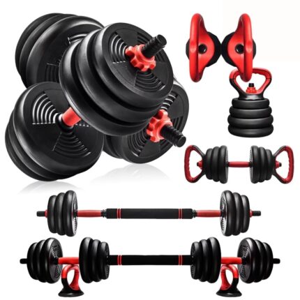 Burnlab 6 in 1 multifunctional weight training kit - Dumbbells, Kettlebells, Barbells & Push up brackets in 1 | Adjustable Weights | Perfect for Full Body Workout for Men & Women (30, Kilograms)