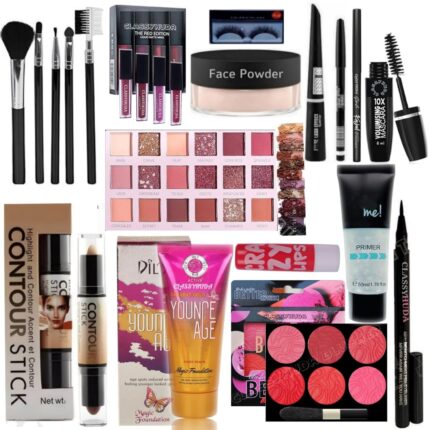 CLASSY HUDA Professional HD Waterproof Makeup Kit Combo For Women & Girls All Products In 1 Kit Set Of 15 (A COMPLETE BRIDAL MAKEUP KIT) WEDDING SPECIAL