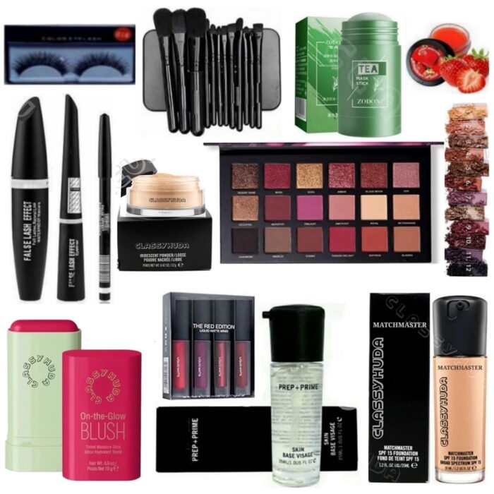 CLASSY HUDA Professional Waterproof Makeup Kit Combo For Women & Girls All Products In 1 Kit Set Of 13. Beautiful Combo