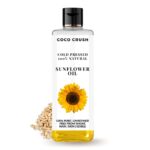 COCO CRUSH Sunflower Oil for Baby Massage | Cold Pressed & 100% Natural | Nourishing Oil for Body & Hair | Certified Organic & Gentle on Delicate Skin (200ML)