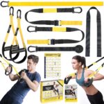 COFOF Sling Trainer for Full Body Workout, Home Gym with Large Handle Door Anchor Attachment, Carry Bag, Exercise Instructions
