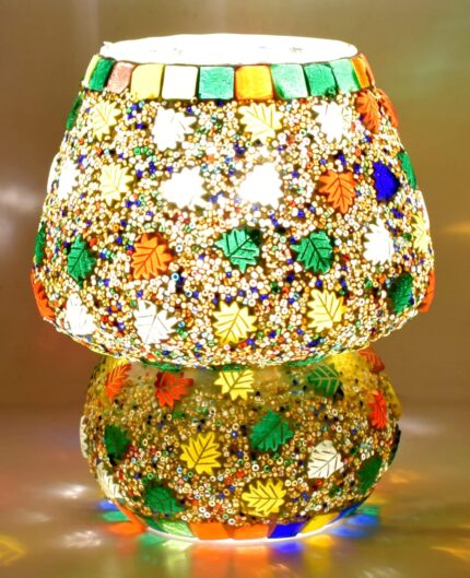 CRAFTVERRE Mushroom Shaped Mosaic Glass Lamp for Home/Office/Festival Decoration (Bulb Not Included) (Table Lamps- 06, 17cm)