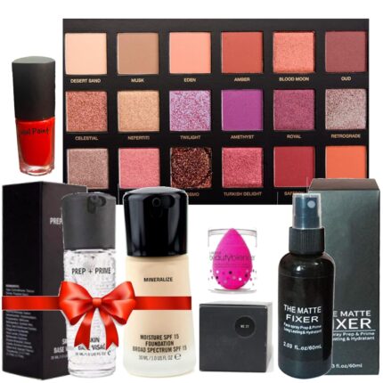 CRAZY HUDA Professional Waterproof Cream/Gel/Powder Makeup Kit Combo Offers For Girls & Women All 6 Products In 1 Kit