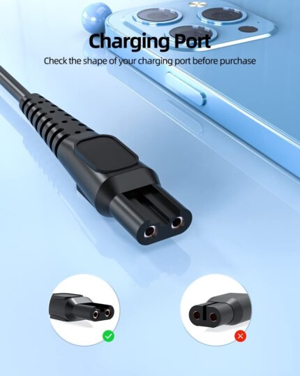 CRYSTALOPRO HQ8505 Norelco Replacement Charger Cord Fit for Philips Norelco HQ8505 7000 5000 3000 9000 Series mg7750 mg7790 Electric Shaver Razor, Aquatec, Arcitec, Multigroom Beard Trimmer Adapter
