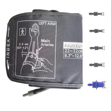 CSYLMD Medium Easy Wrap Blood Pressure Cuff for Thin and Small Arm,Compatible with Omron 8.7~12.6 Inches (22~32) CM Adult BP Replacement Cuff, Adult Cuff Only -5 Connectors (Medium+ 5 Connectors)