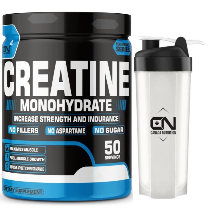 Canada Nutrition Creatine Monohydrate, [50 Servings,Powder, Pink Lemonade], Strength, Reduce Fatigue, 100% Pure, Lean Muscle Building, Muscle Growth, Athletic Performance, Recovery | Free Gallon Shaker