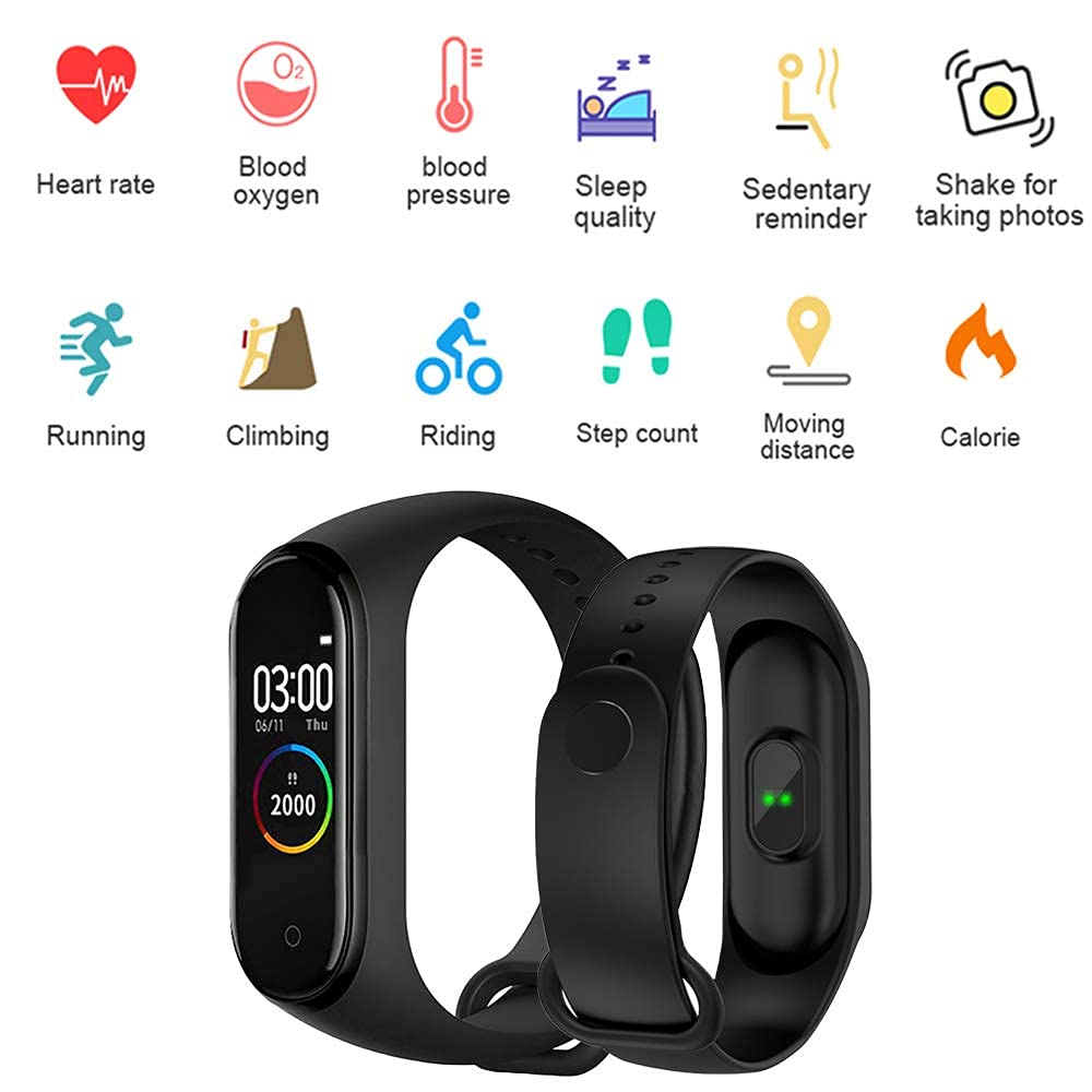 Captcha M4 Smart Band with HD Touch Display, Activity Tracker, Fitness Band, Waterproof & Sweatproof, Long Battery Life Suitable for All Smartphones with 3 Year Warranty