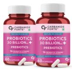 Carbamide Forte Probiotics Supplement 30 Billion for Women & Men - 60 Veg Capsules (Pack of 2)