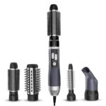 Carrera 535 Professional 1200 Watts Hot Air Brush Styler for Women | Hot Hair Straightener, Curler for Volume with Styling Nozzles (Grey)