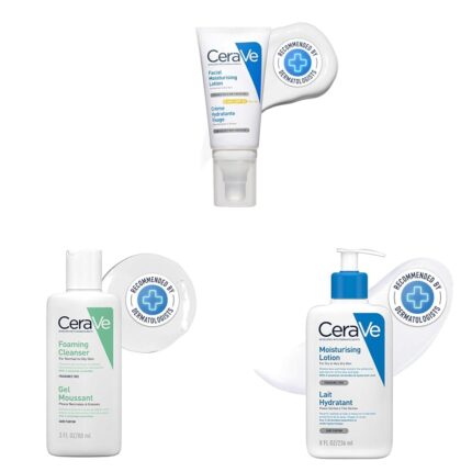 CeraVe AM Facial Moisturizing Lotion [With SPF 50] (52ml), Foaming Facial Cleanser [For Normal to Oily Skin] (88ml), Moisturizing Lotion [For Dry Skin] (236ml) | For Daily Skincare Routine
