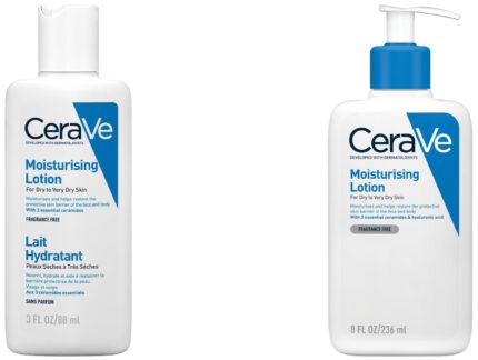 CeraVe Moisturizing Lotion For Dry Skin (236ml & 88ml) - Formulated With 3 Essential Ceramides & Hyaluronic Acid, Non-Comedogenic, Oil-Free & Fragrance-Free Body Lotion