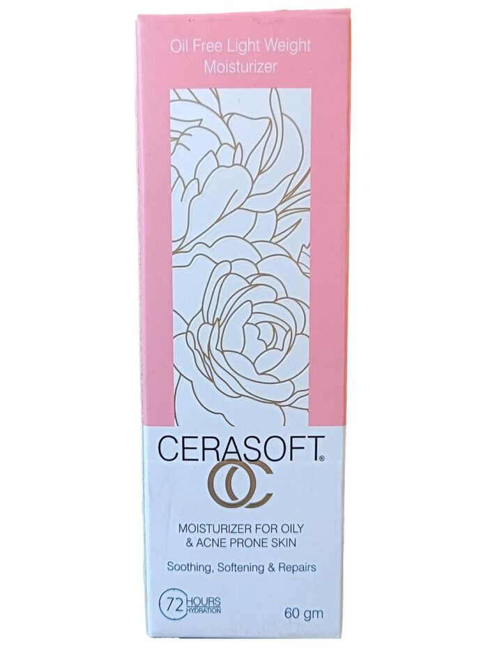 Cerasoft Oil Free Light Weight Moisturizer, 60g, For Oily & Acne Prone Skin, 72 Hours Hydration