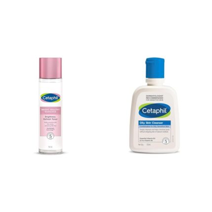Cetaphil Bright Healthy Niacinamide Vitamin B3 Sea Daffodil Extract Radiance Refresh Toner Cream White Pack of 150 ml Oily Skin Cleanser Daily For Oily Acne Prone Skin Gentle Foaming 125Ml