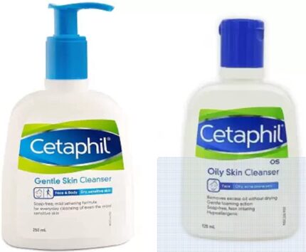 Cetaphil Cleanser kit for Dry, Sensitive & Oily Skin – Dry & Sensitive Skin Cleanser 250ml, Oily Skin Cleanser 125ml (375 ml)