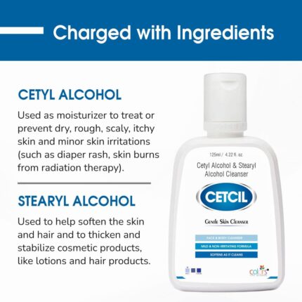 Cetcil Gentle Skin Cleanser || Face & Body Cleanser Enriched with Cetyl Alcohol & Stearyl Alcohol || Remove Excess Oil Moisturises And Makes Skin Soft And Glowing || Suitable for All Skin - 125ml