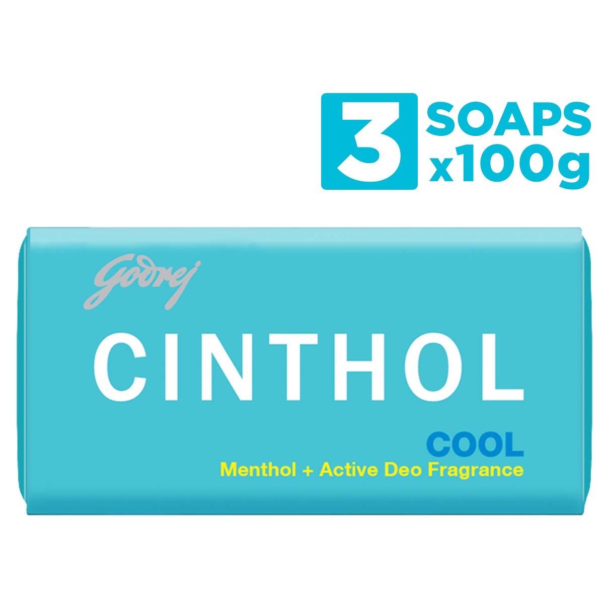 Cinthol Cool Bath Soap - 100g (Pack of 3) | Grade 1 Bathing Soap | with Icy-cool Menthol | For All Skin Types