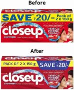 Closeup Everfresh+ Anti-Germ Gel Toothpaste Red Hot, Save Rs. 20, 2x150 g