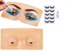 ClubBeauty Face Makeup Practice Set | 3D Silicone Face Model for Makeup Artist | Board Makeup Practice With Eyelashes & Eyelash Glue - Multicolor