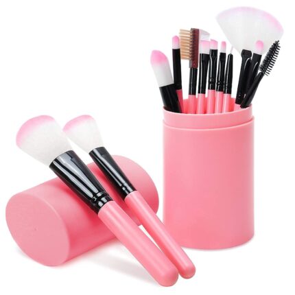 Clubx Makeup Brush Sets - Makeup Brushes for Foundation Eyeshadow Eyebrow Eyeliner Blush Powder Concealer Contour (Multi Color) (MAKEUP BRUSH 12PCS BOTTLE)