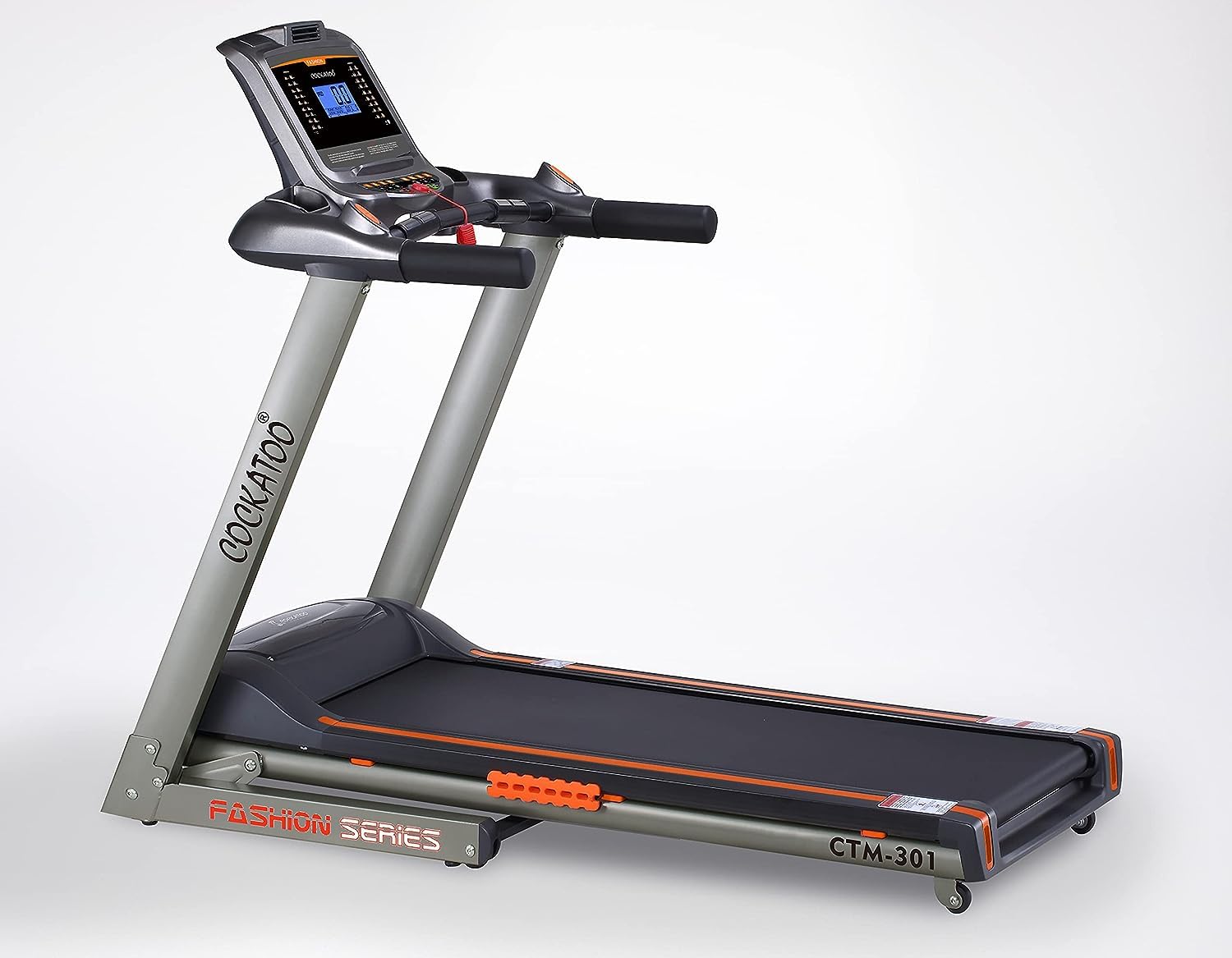Cockatoo CTM301 Auto Incline (12%) 2 HP - 5 HP Peak DC Motorised Treadmill for Home with AI Cushioning Technology, Max User Weight 130 Kg, Max Speed 1-16 Km/Hr(Free Installation Assistance)