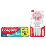 Colgate Active Salt Toothpaste - 300 g with Sensitive Toothbrush (Pack of 4)