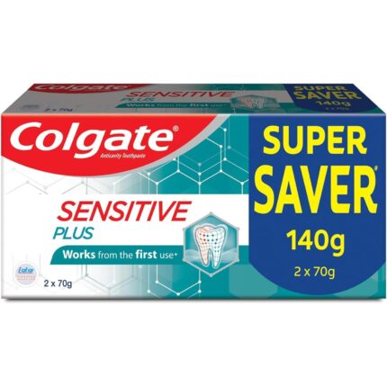 Colgate Sensitive Plus 70G+70G Cavity Protection Toothpaste (140G, Pack Of 1, Super Saver Pack, 2 Toothpaste, 70G Each)