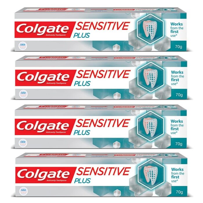 Colgate Sensitive Plus 70Gm Toothpaste For Sensitivity Relief (280Gm, Pack Of 4, 70Gm Each)