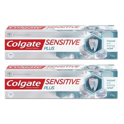 Colgate Sensitive Plus Sensitivity Relief Toothpaste, Pack Of 140g (70g X 2) , With PRO-ARGIN Technology, Clinically Proven Formula Provides INSTANT Relief From Tooth Sensitivity Colgate Toothpaste For Instant & Lasting Sensitivity Relief