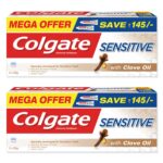 Colgate Sensitive Toothpaste, Everyday Protection, Pack of 2 x 160g Colgate Toothpaste, With Clove oil for long-term Relief and Fresh Breath